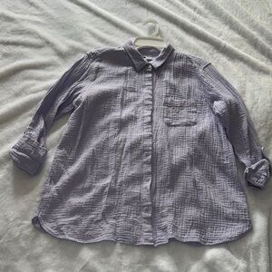 Nine West Lavender Button Down Shirt